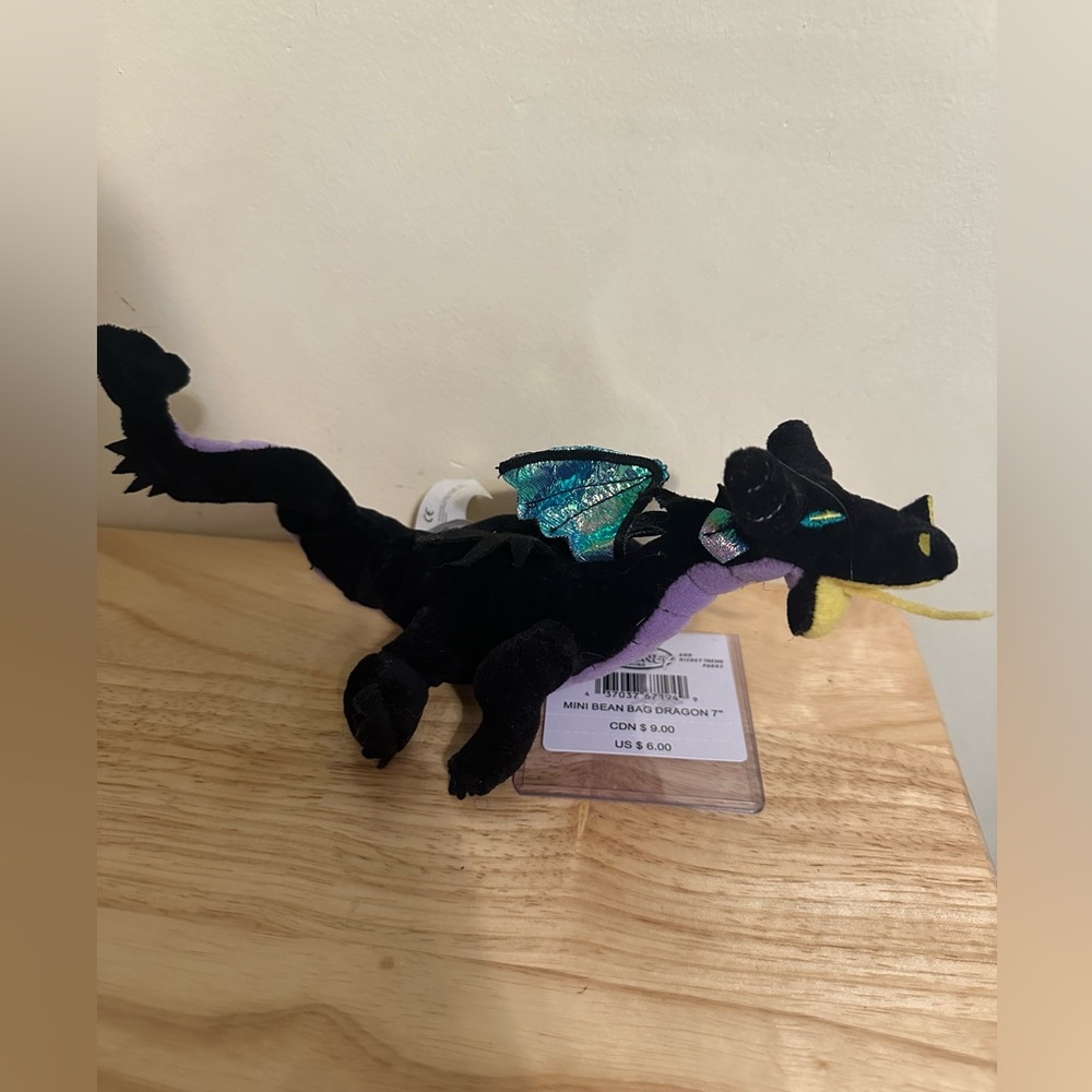 Disney Store Bean Bag - Sleeping Beauty Dragon - NWT